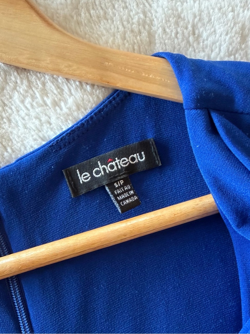 Le Château Cobalt Blue Ruched Cocktail Dress | Made in Canada | Size Small - Picture 4 of 7
